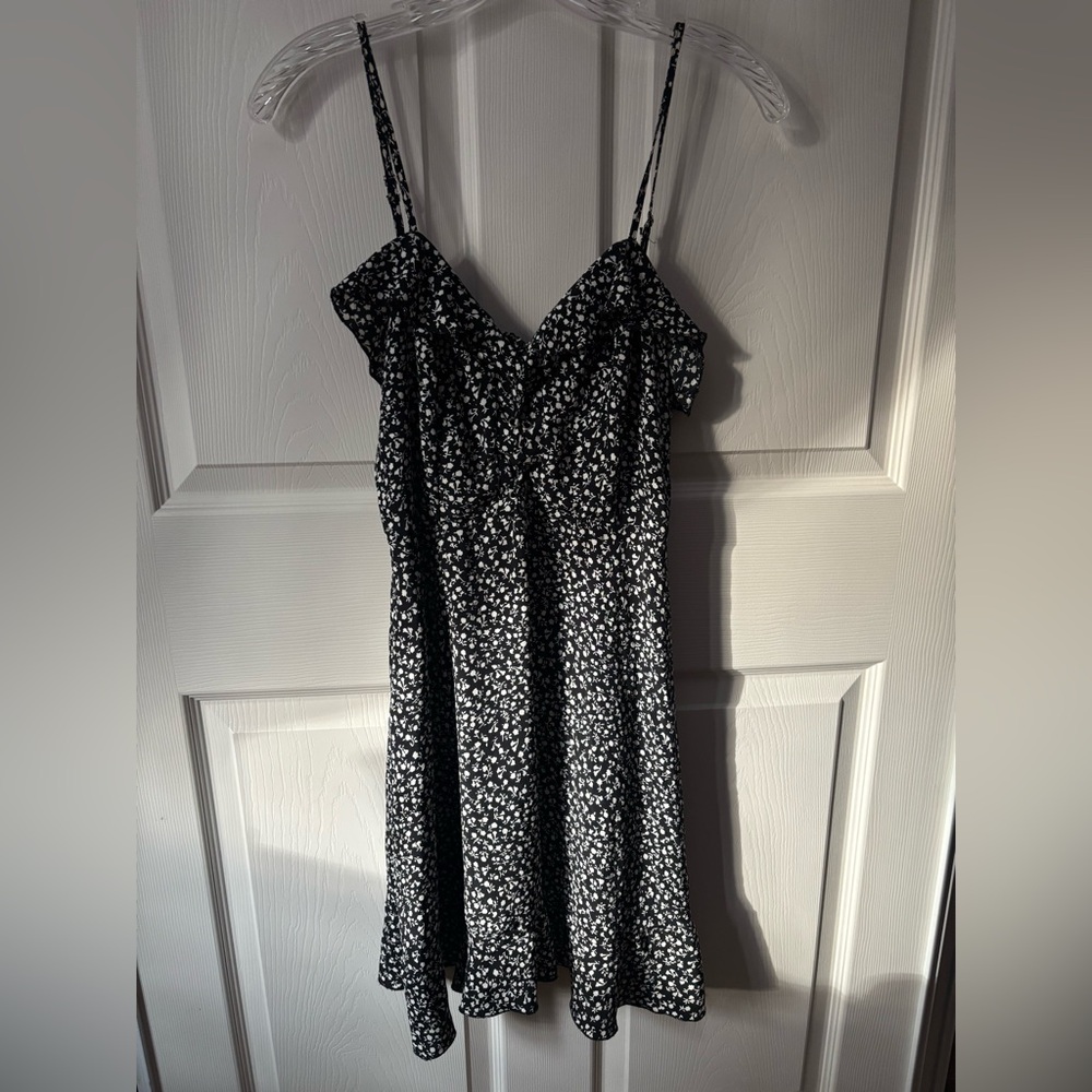 Black and White Floral Mini Dress